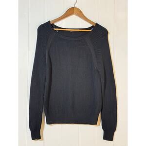 Vince Ribbed Knit Crewneck Sweater Black Long Sleeve Women’s Est Small